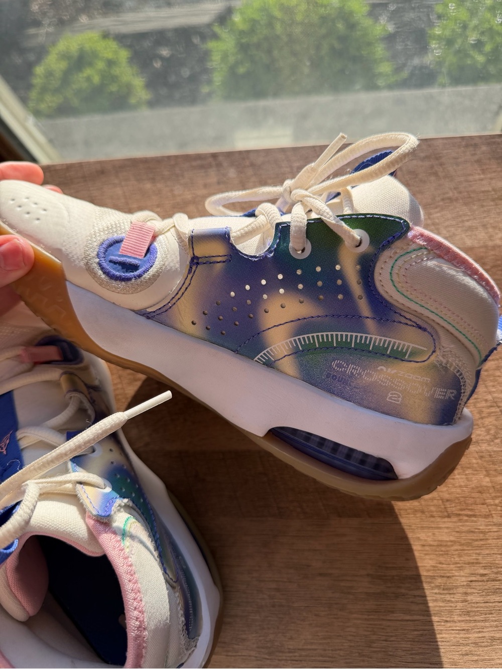 Nike Kids Iridescent Blue-Pink Trainer Sneakers